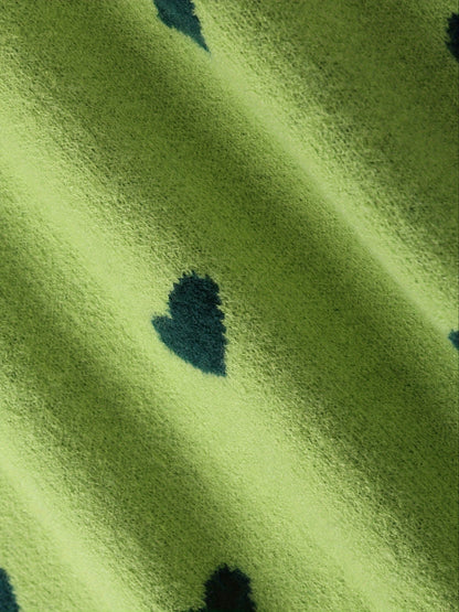 Damen Pullover mit Herzmuster und Ballonärmeln – Lässiger Strick für Alltag und Freizeit