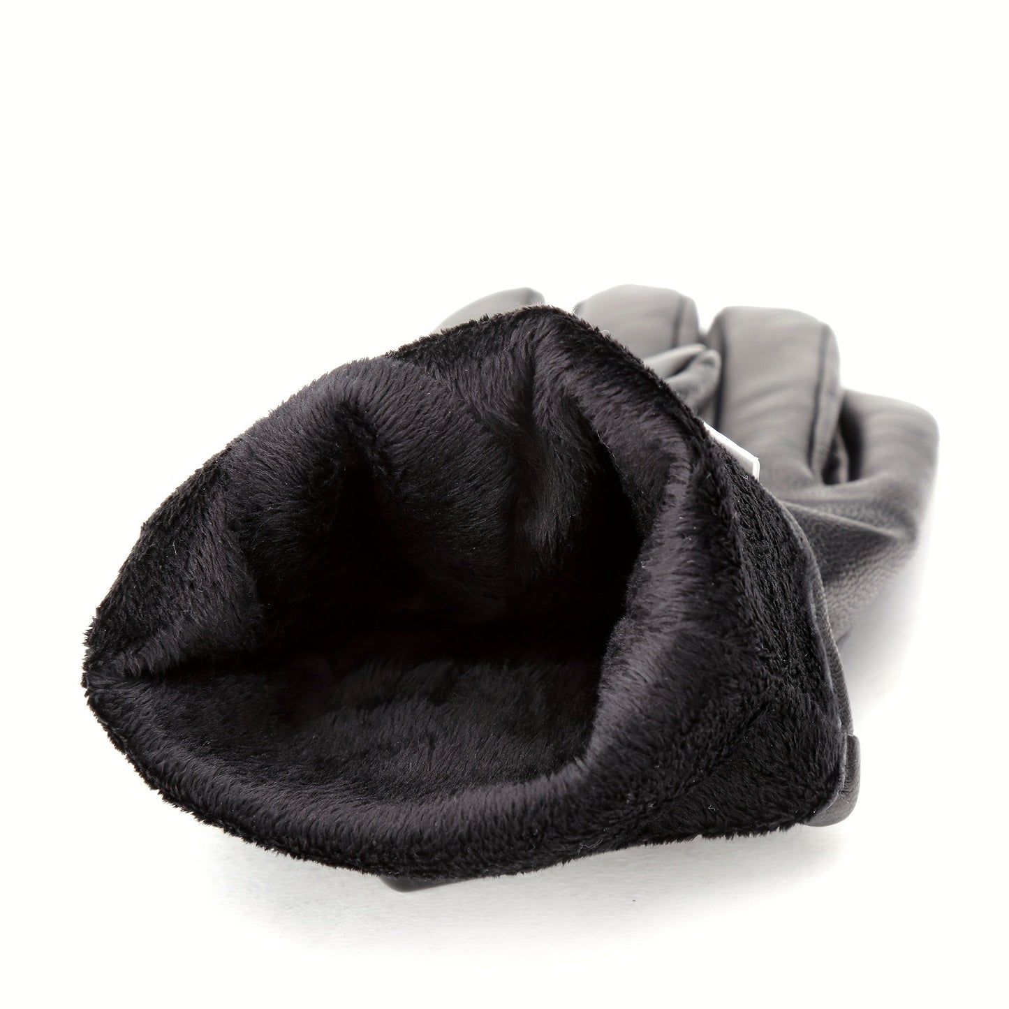 Schwarze Handschuhe Klassisch mit Gummizug am Handgelenk