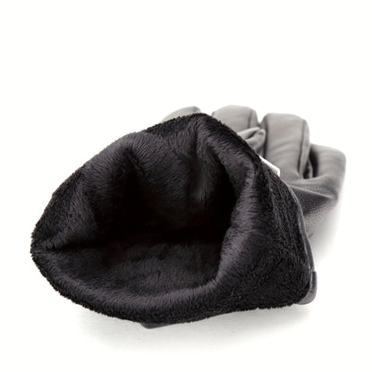 Schwarze Handschuhe Klassisch mit Gummizug am Handgelenk