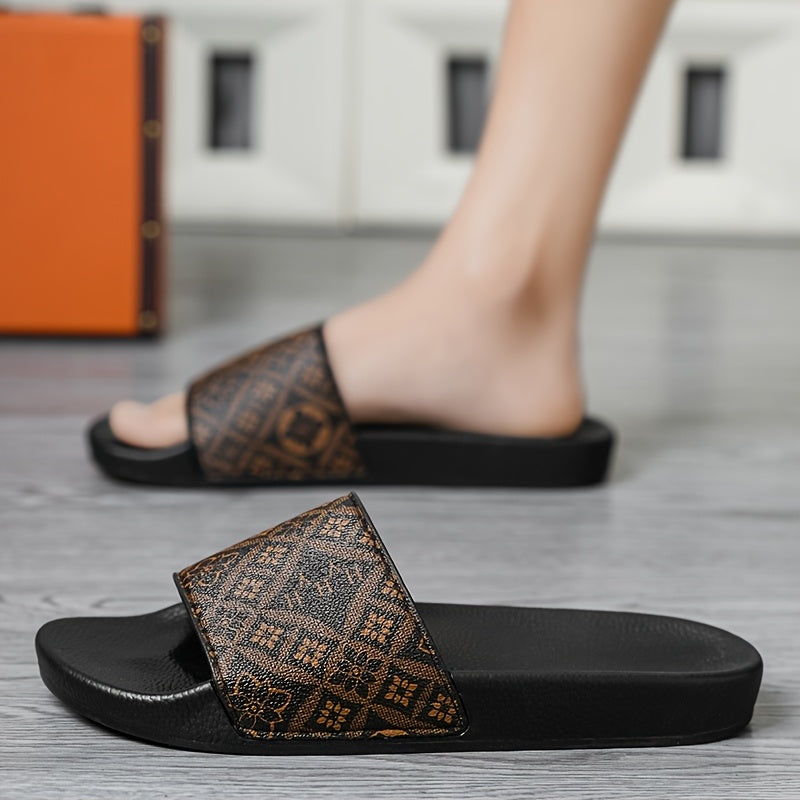 Herren Slide Sandalen mit modernem Muster – Bequeme Freizeitschuhe für Alltag & Strand