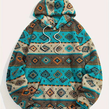 Unisex Kapuzenpullover mit Azteken-Muster Teddy Fleece