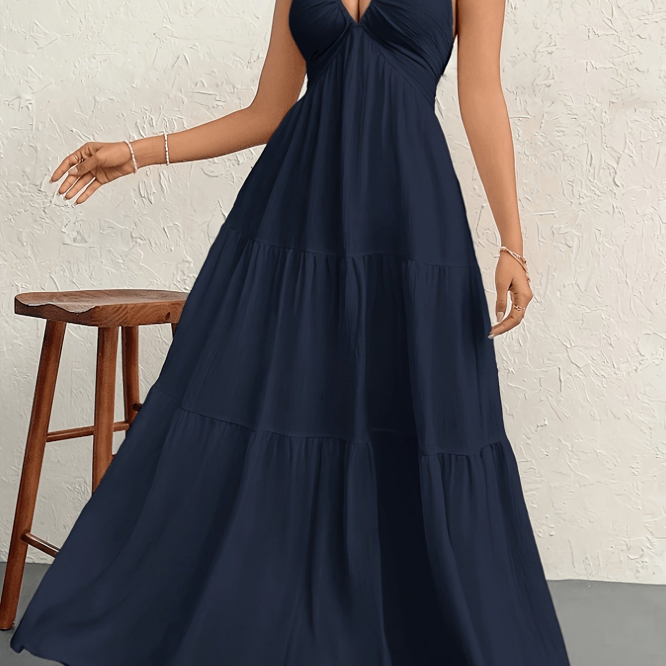 Damen Maxikleid Elegant mit Spaghettiträgern und Rückenfrei – Stilvolles Abend- und Sommerkleid