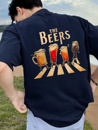Herren T-Shirt mit „The Beers“ Band-Motiv – Lustiges Freizeitshirt für Musik- und Bierliebhaber