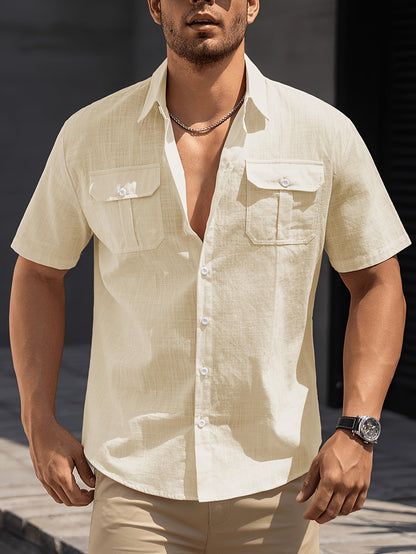 Herren Kurzarm Freizeithemd mit Brusttaschen – Legerer Sommer Style für Alltag und Urlaub