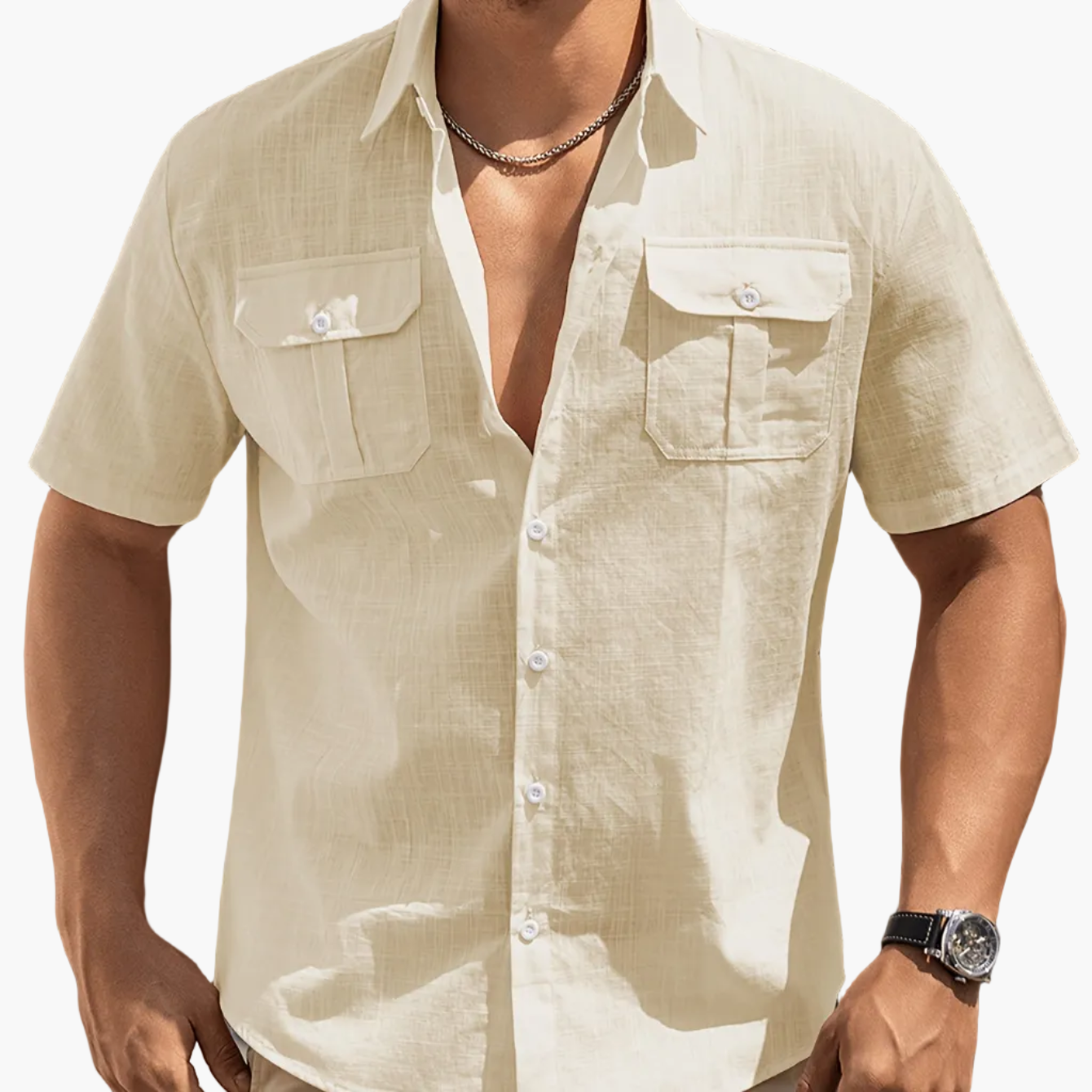 Herren Kurzarm Freizeithemd mit Brusttaschen – Legerer Sommer Style für Alltag und Urlaub