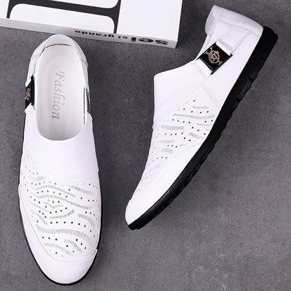 Herren Slip-On Loafer – Modische Freizeitschuhe mit Prägung und moderner Schnalle