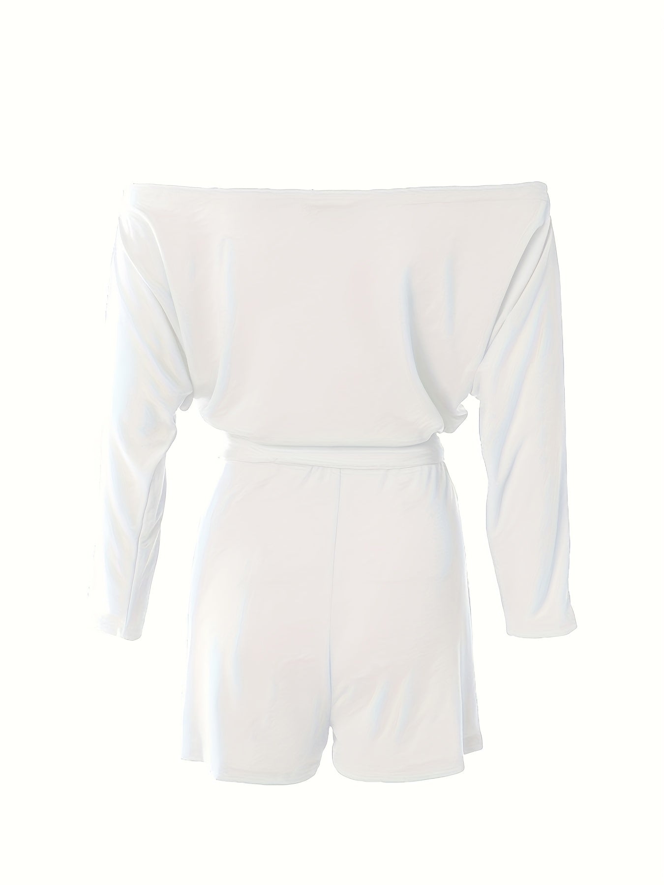 Damen Off-Shoulder Freizeit-Jumpsuit mit Taillengürtel – Eleganter Sommer Overall für Alltag und Urlaub