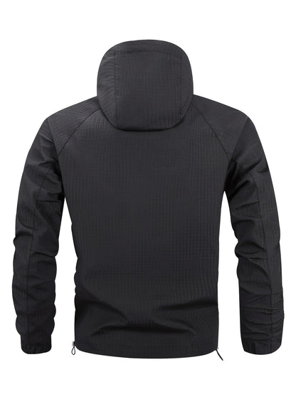 Unisex Anorak Jacke mit Kapuze und Reißverschlusstasche