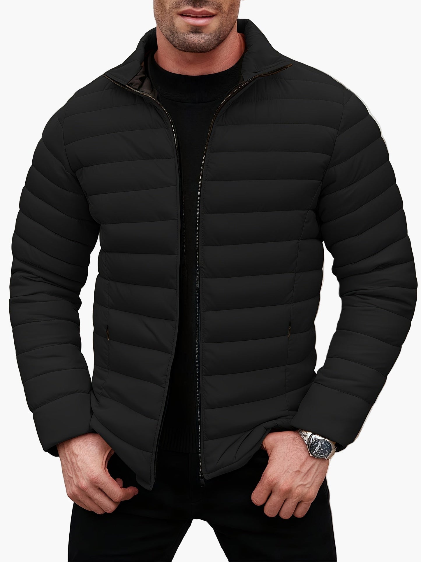 Herren Steppjacke Casual mit Stehkragen – Perfekt für Alltag & Freizeit