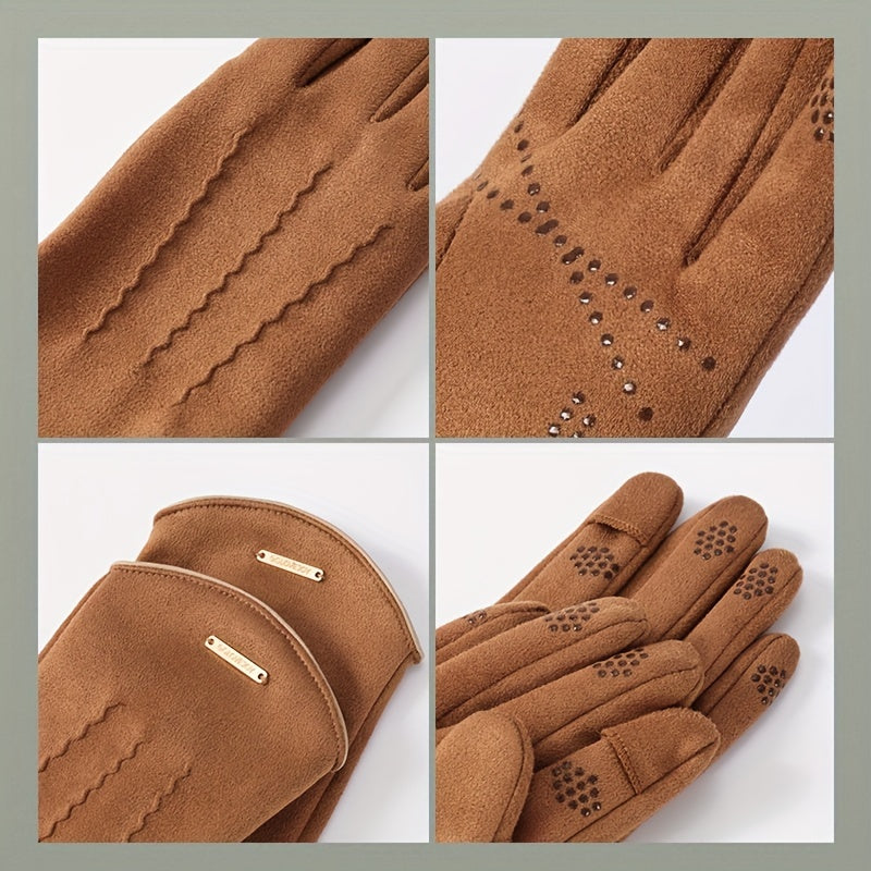 Winter Handschuhe Damen/Herren Touchscreen-kompatibel warmes Fleecefutter, Mehrere Farben