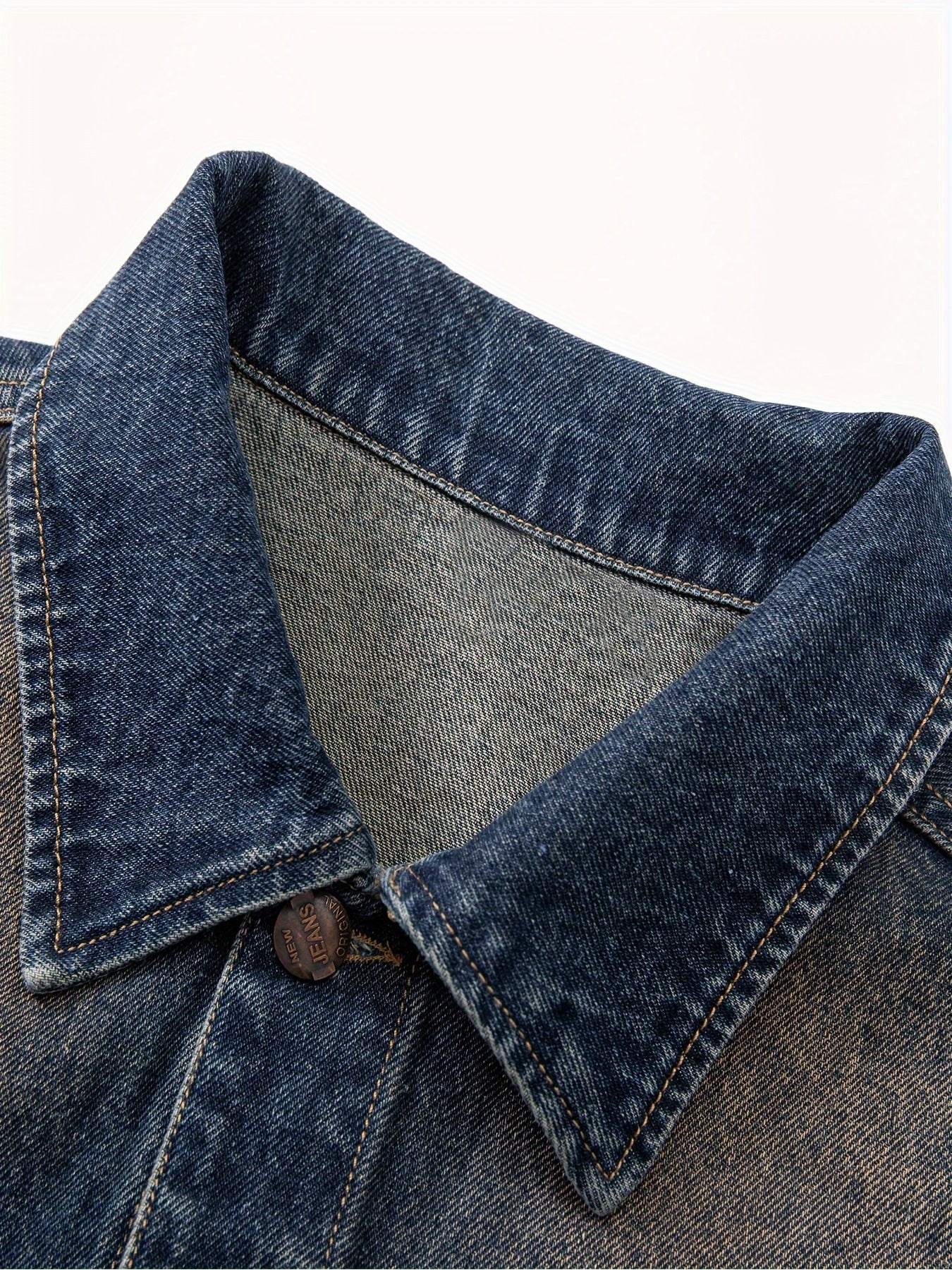 Jeansweste Herren Denim Blau Ärmellos mit Knopfleiste