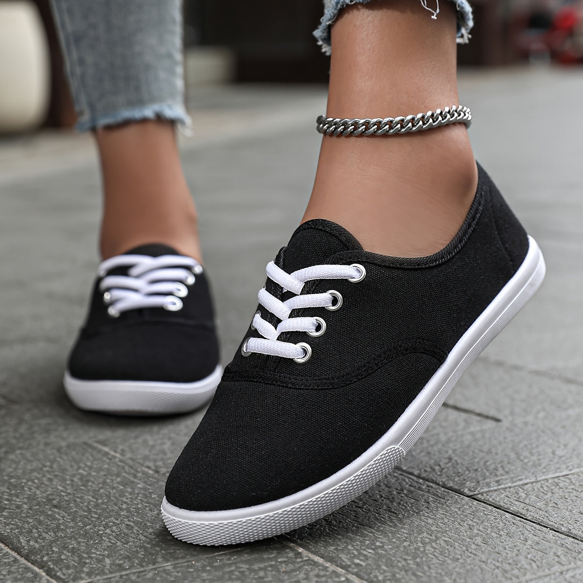 Damen Sneaker Low-Top Klassisch Freizeit Stil für Alltag und Stadtbummel
