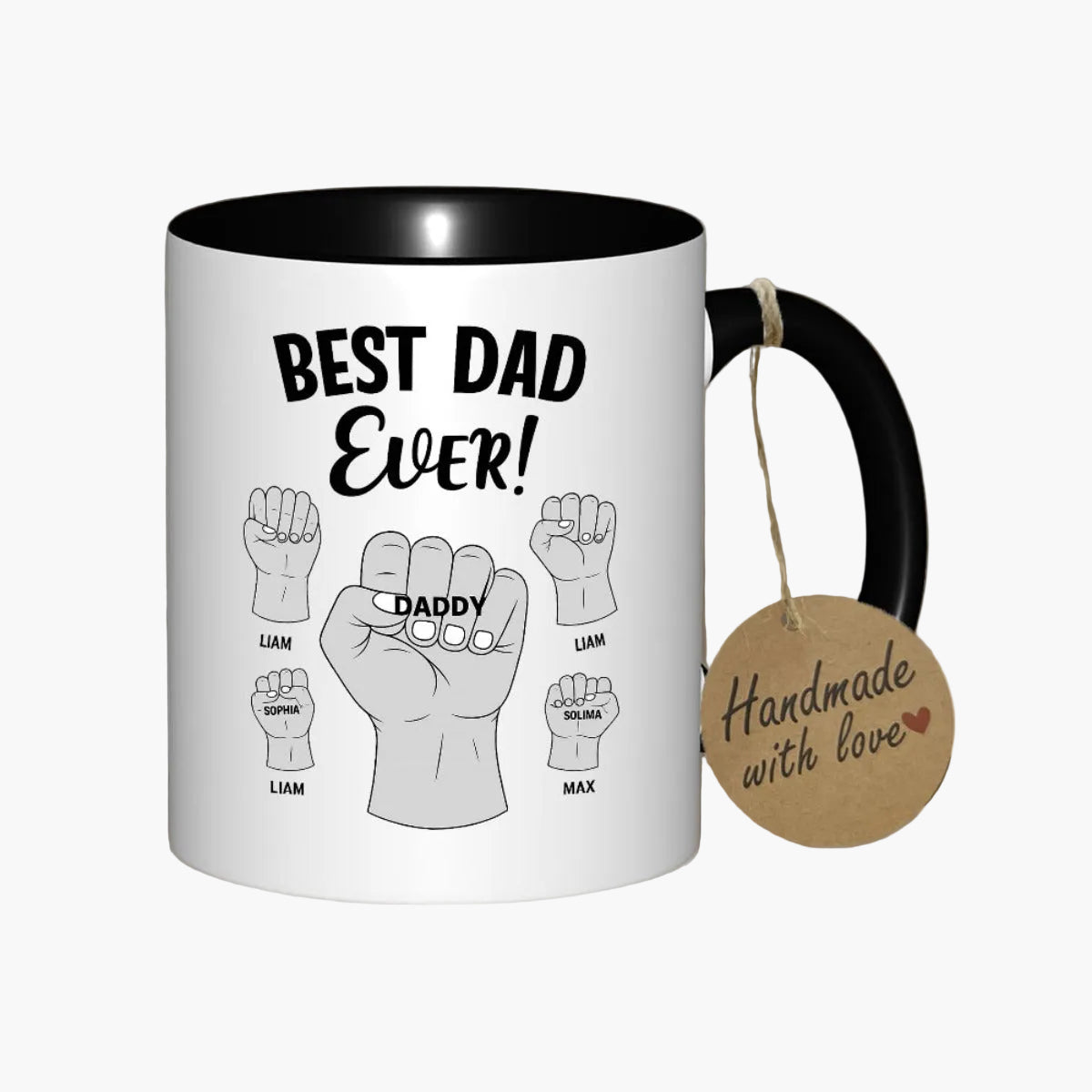 Vatertagsgeschenk Tasse für Männer – Personalisierte Beste Papa Ever Tasse mit Kindernamen – Geschenkidee für Väter zum Vatertag