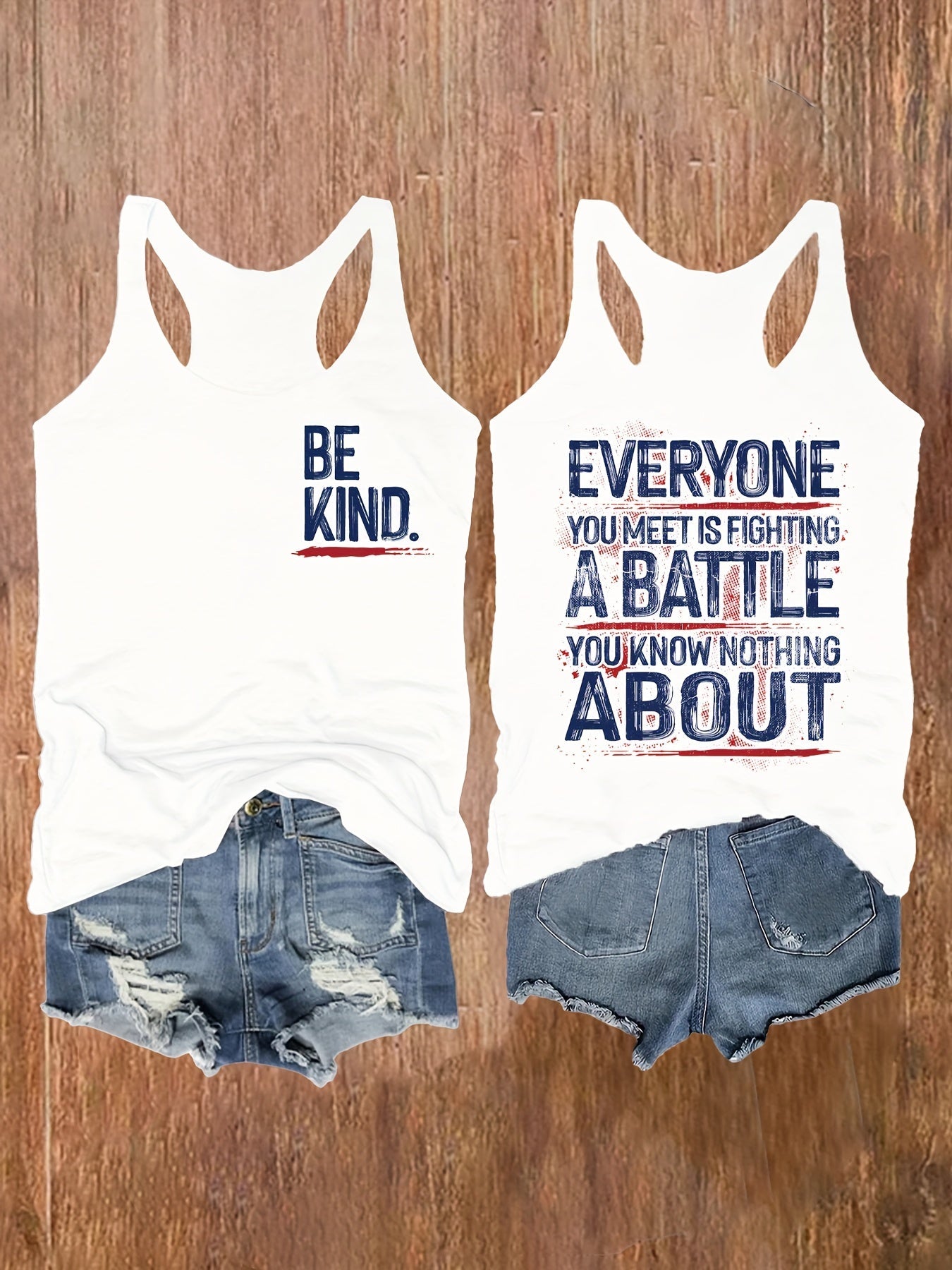 Damen Tanktop Set mit inspirierendem Spruch – Motivierende Freizeit- und Sportmode