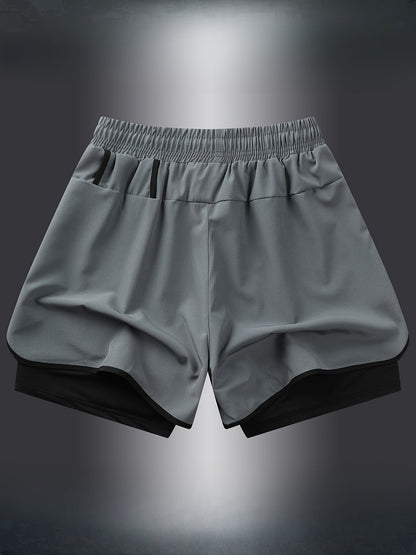 Herren Laufshorts 2-in-1 Sport Fitness Trainingsshorts mit Innenhose