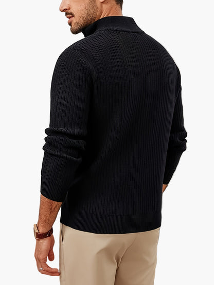 Herren Strickpullover mit halbem Reißverschluss – Lässiger Stil für Herbst und Winter