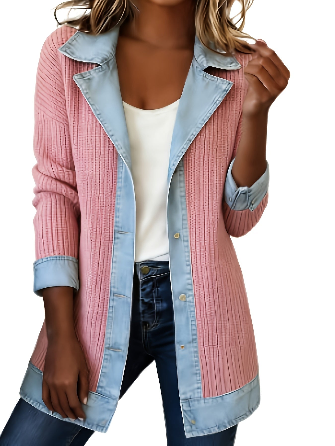 Damen Blazer im modernen Denim-Look – Eleganter Business & Casual Blazer für Alltag und Büro