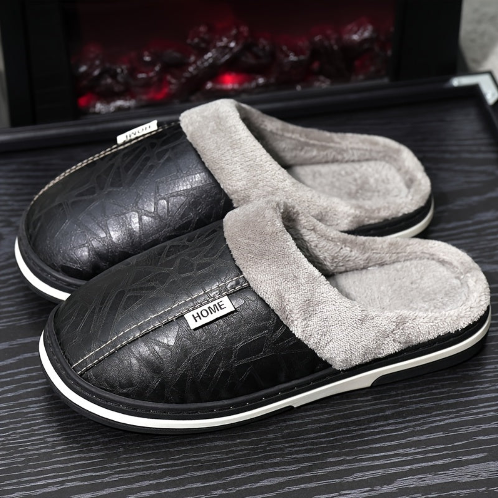 Gefütterte Pantoletten Hausschuhe mit weichem Innenfutter für Damen & Herren, Unisex