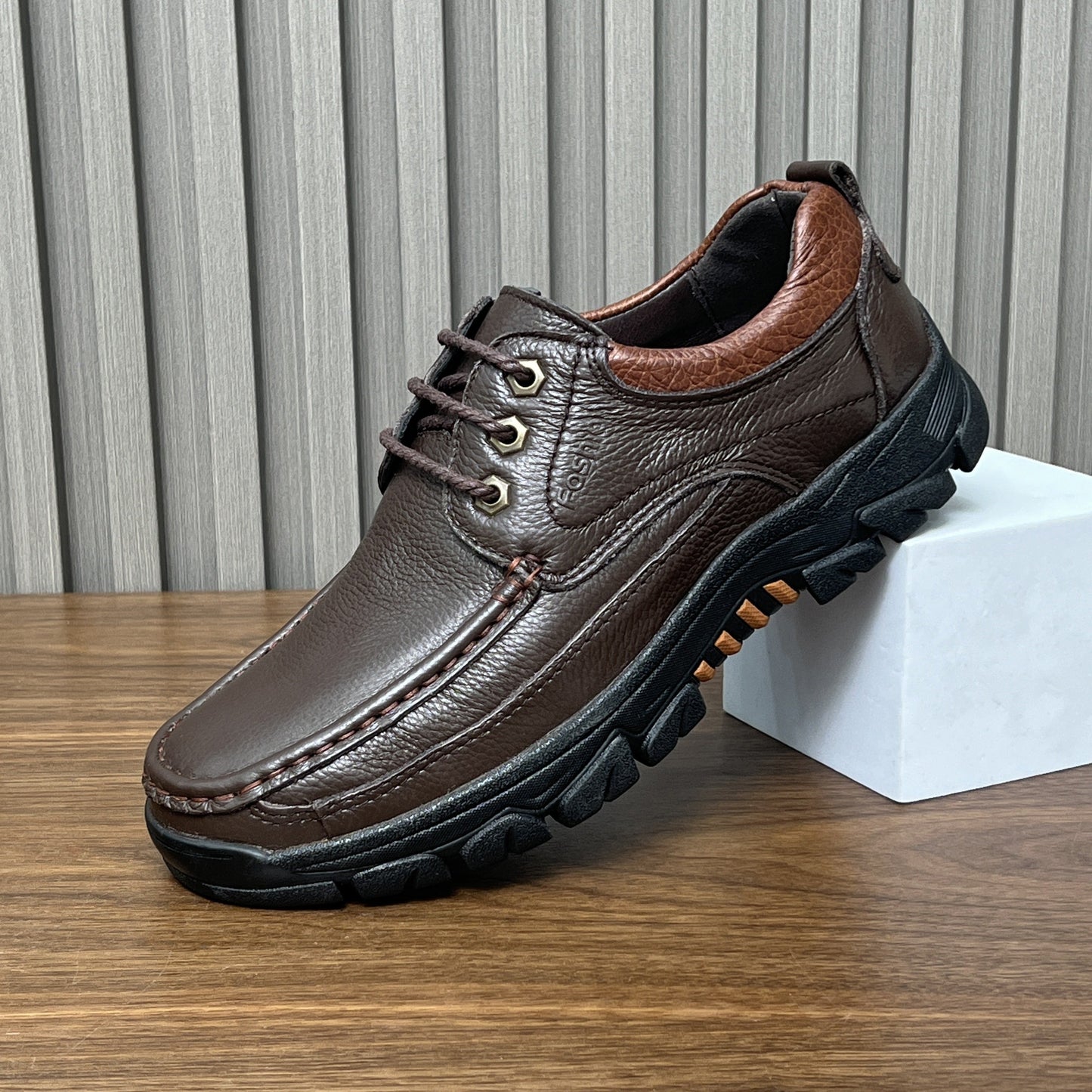 Herren Outdoor Freizeitschuhe mit rutschfester Sohle – Elegante Business-Leder Halbschuhe für Alltag und Büro