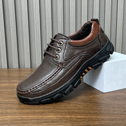 Herren Outdoor Freizeitschuhe mit rutschfester Sohle – Elegante Business-Leder Halbschuhe für Alltag und Büro