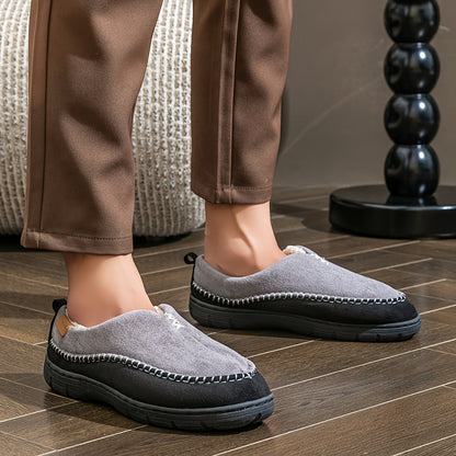 Herren Pantoffeln mit warmem Futter – Braun, Schwarz, Grau, Mokassin-Stil