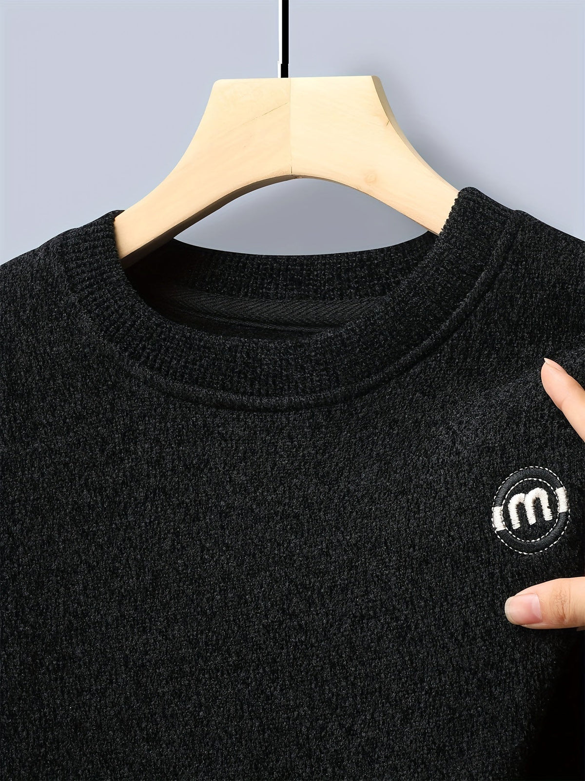 Unisex Langarm Sweatshirt Pullover Rundhals mit Logo-Detail Winter