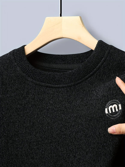 Unisex Langarm Sweatshirt Pullover Rundhals mit Logo-Detail Winter