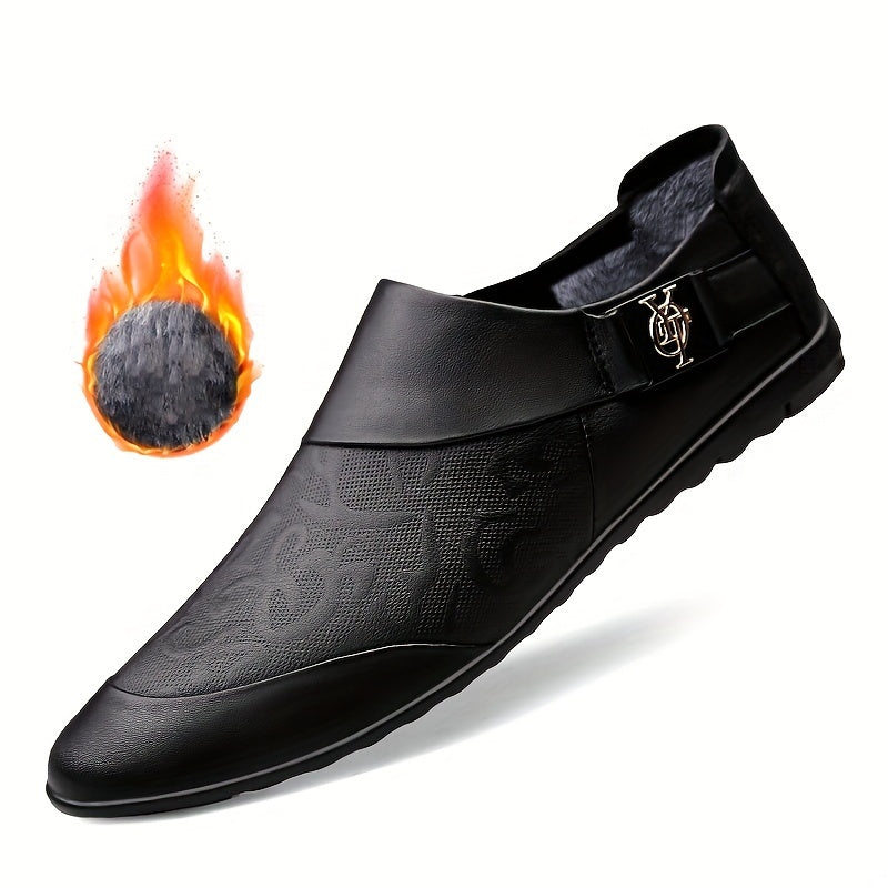 Herren Slip-On Loafer – Modische Freizeitschuhe mit Prägung und moderner Schnalle