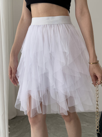 Damen Tüllrock mit Stufen-Design – Verspielter, femininer Look für Alltag und besondere Anlässe