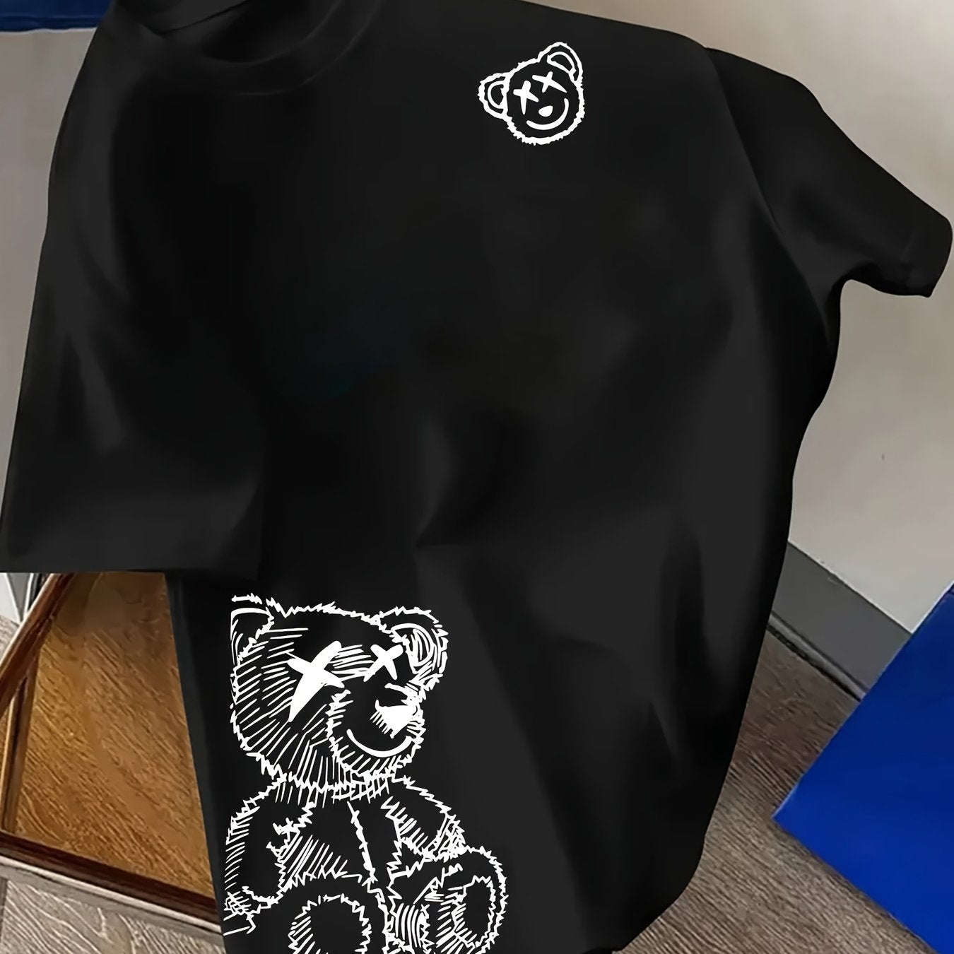 Herren Streetwear T-Shirt mit Bären-Print und Skizzen-Stil – Urbanes Design, Modern & Lässig