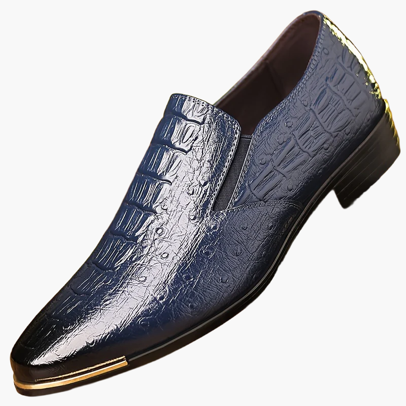 Herren Business-Slipper im eleganten Kroko-Look – Formelle und stilvolle Halbschuhe