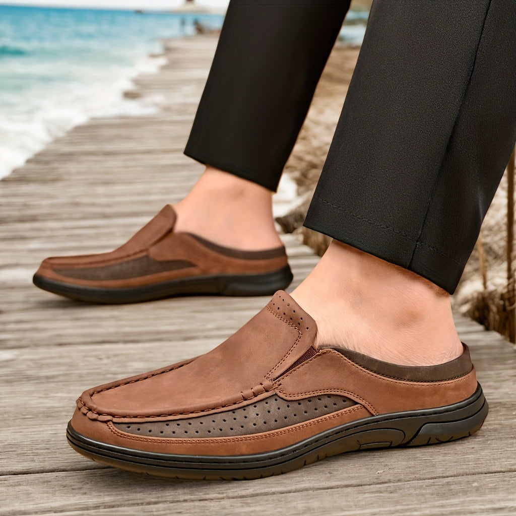 Herren Slip-On Loafer Freizeitstil – Offene Slipper für entspannten Komfort und smarten Look