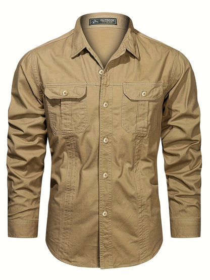 Herren Outdoor-Freizeithemd Langarm – Casual Style mit Brusttaschen, ideal für Abenteuer und Alltag