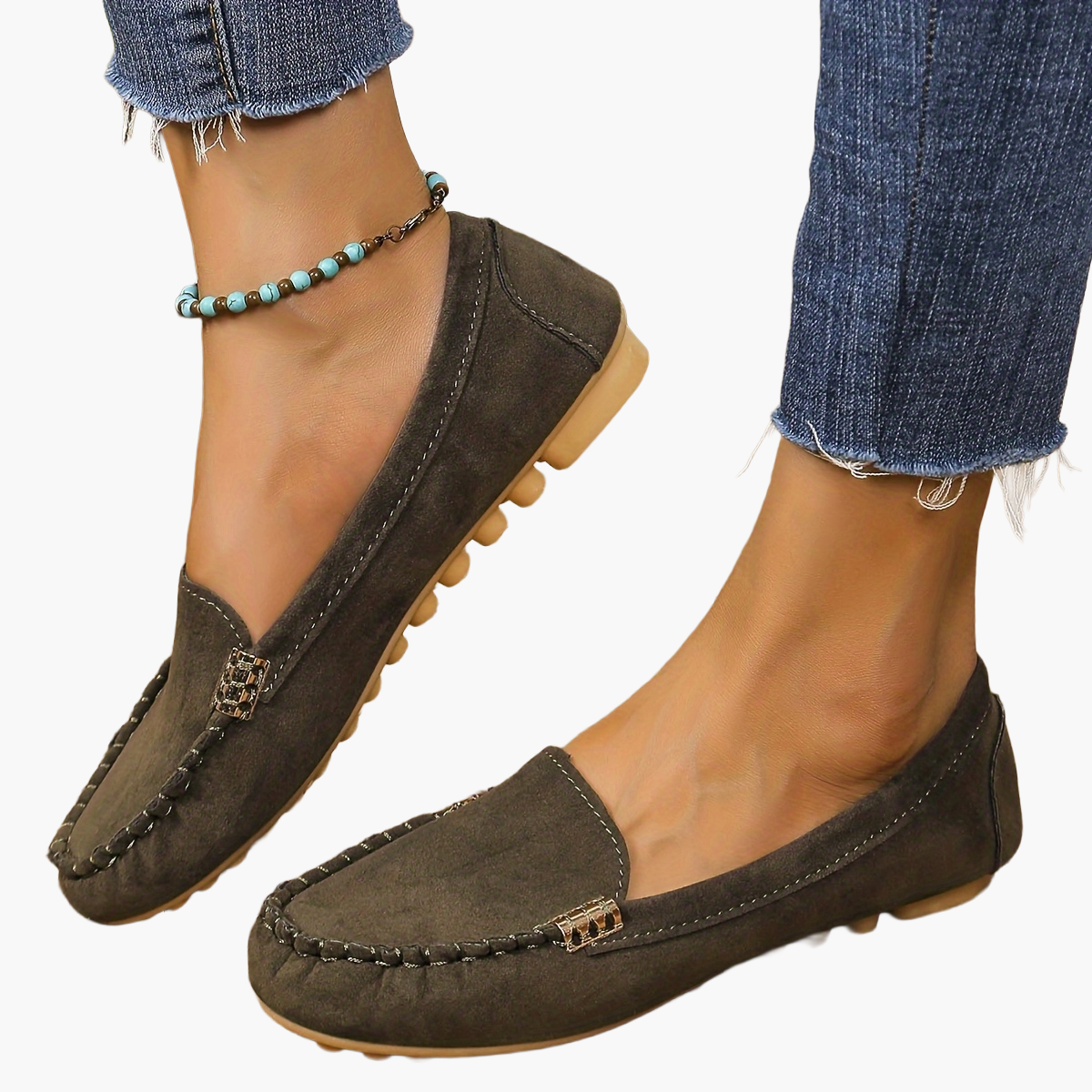 Damen Mokassins Bequeme Slipper für Alltag und Freizeit