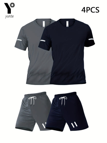 Herren Trainingsanzug 4-teilig – Sportliches Set für Fitness & Laufen