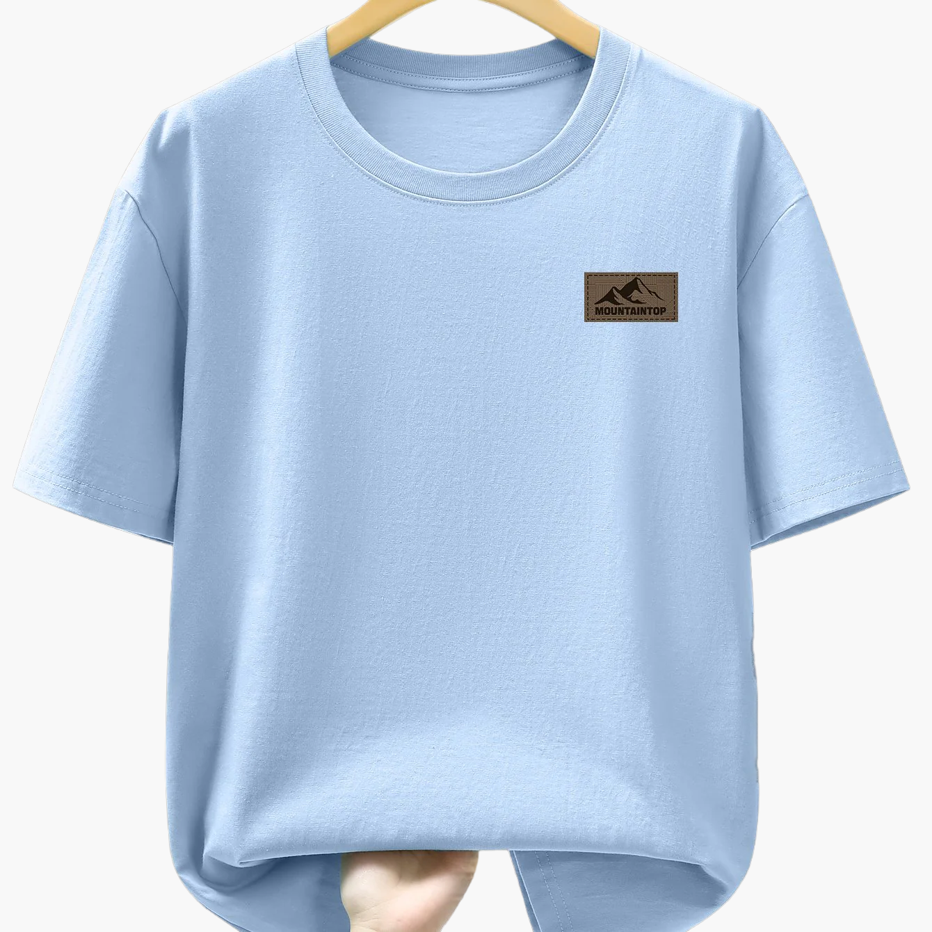 Herren T-Shirt mit dezentem Mountain Patch – Freizeit & Alltag, moderner Look