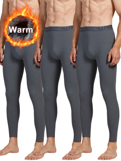 Herren Thermounterhose lang 3er Pack gefüttert Schwarz