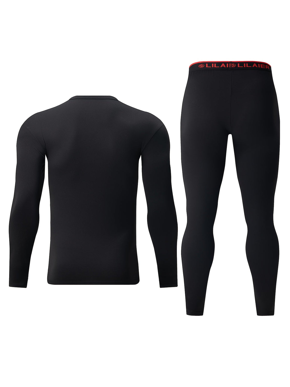 Herren Thermounterwäsche Set Grau Langarmshirt & Hose 2-teilig Warm Enganliegend
