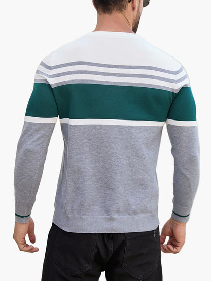 Herren Pullover mit Streifenmuster – Moderner Casual Strickpullover für Alltag und Freizeit