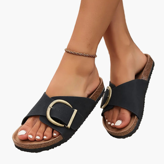 Damen Komfort-Sandalen mit Schnalle – Lässige Sommerschuhe zum Hineinschlüpfen