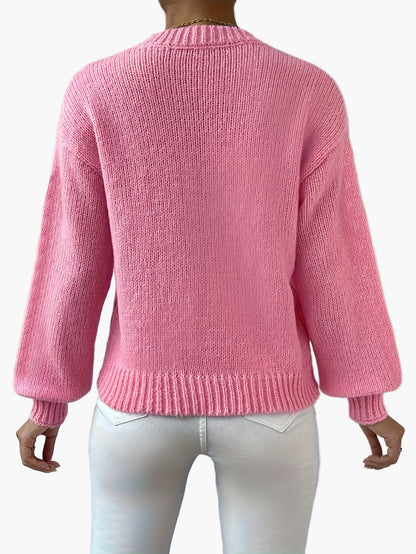 Damen Pullover im verspielten Stil mit Lebkuchenmännchen – Modischer Strick für Herbst und Winter