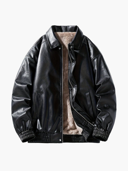 Herren Bomberjacke im lässigen Stil mit Reißverschluss und Teddyfutter – Perfekt für Freizeit und Alltag