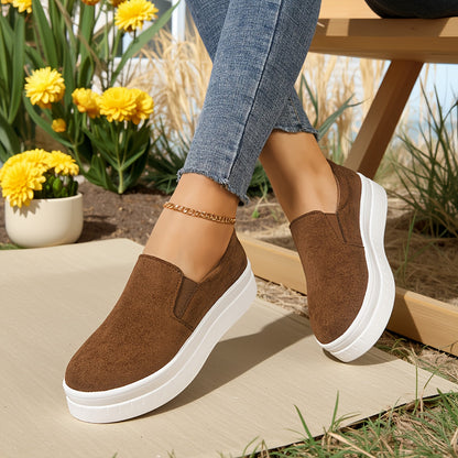 Damen Slip-On Plateau-Sneaker für Alltag und Freizeit – Bequeme Penny Loafer