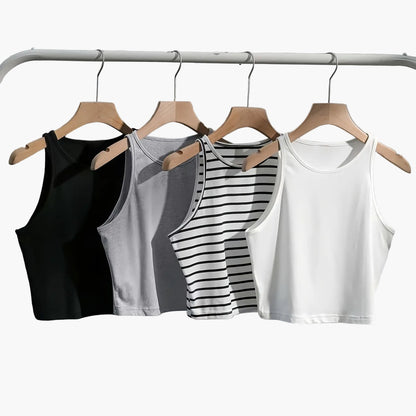 Damen Basic Tanktop Set – Lässige Cropped Tops für Alltag und Freizeit