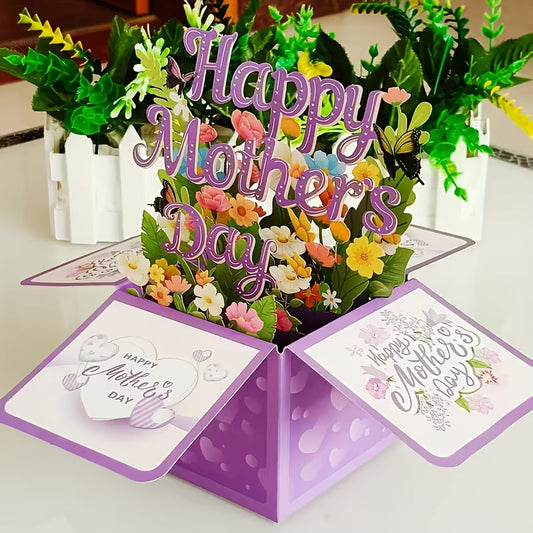 Pop-Up 3D Blumenkarte Muttertag – Stilvolles Dekorationsgeschenk für Frauen, Muttertagsartikel