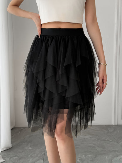 Damen Tüllrock mit Stufen-Design – Verspielter, femininer Look für Alltag und besondere Anlässe