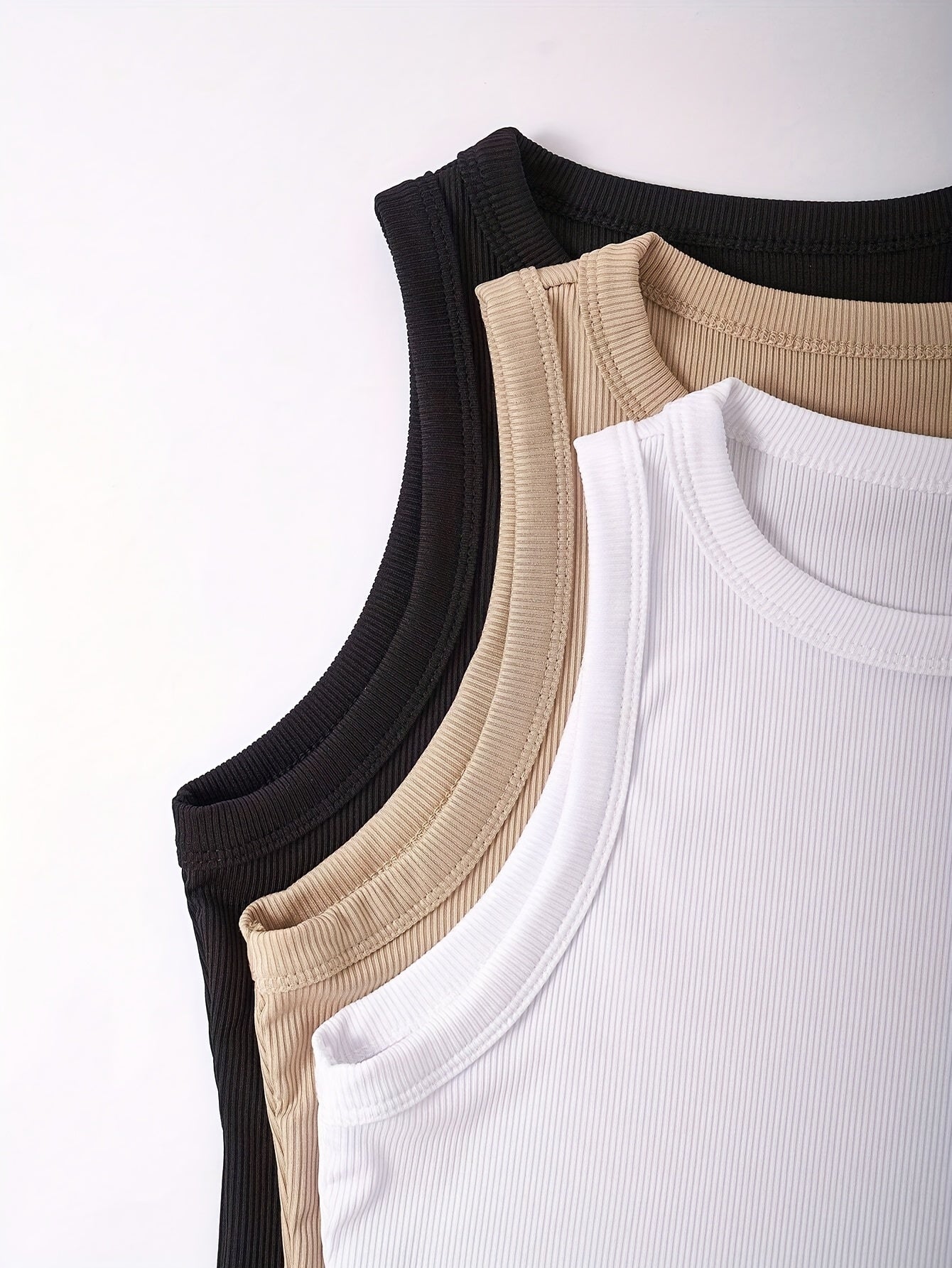 Damen Basic Tanktop 3er-Pack – Sportlich, Freizeit, Ärmellos, Bequem