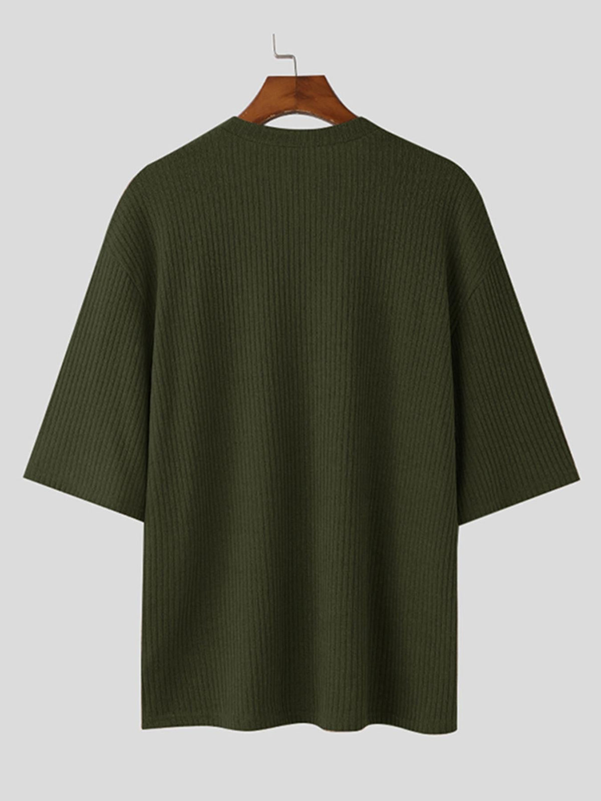 Herren Strickpullover V-Ausschnitt Kurzarm Rippstrick Lässig