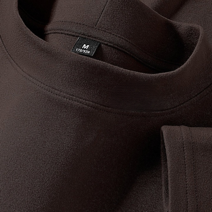 Unisex Langarmshirt Stehkragen Einfarbig Fleece-Optik