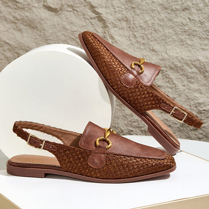 Damen Slingback-Loafer mit Pferdebit-Detail – Eleganter Business- und Freizeit-Schuh